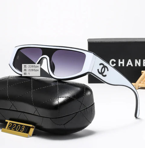 6-color fashion double C letter temple polarized sunglasses