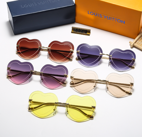 5-color fashion heart temple sunglasses