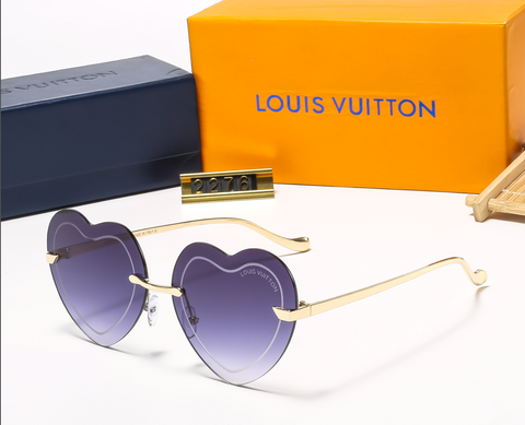 5-color fashion heart temple sunglasses