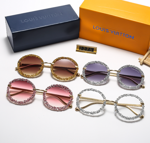 4 color fashion round temple flat glasses