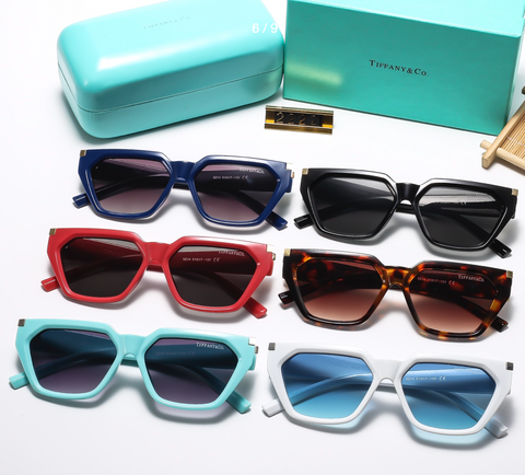 6 color simple hollow square glasses