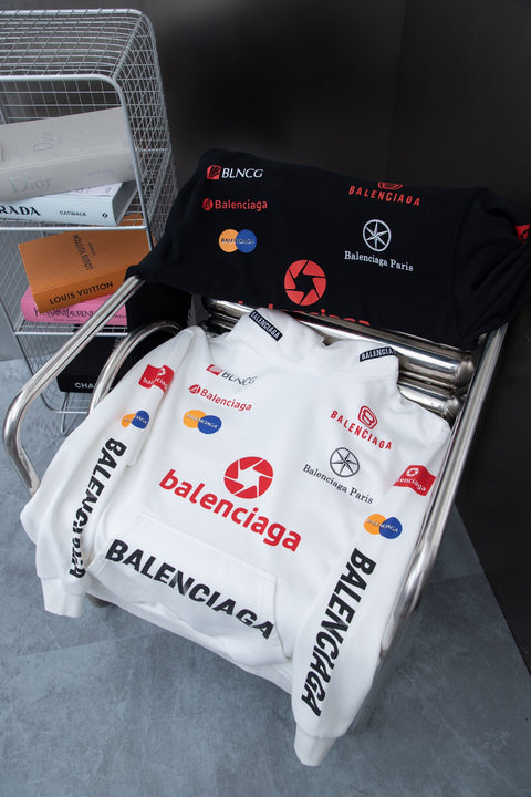 New print loose hoodie