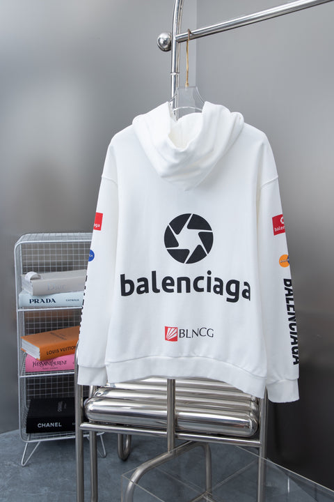 New print loose hoodie