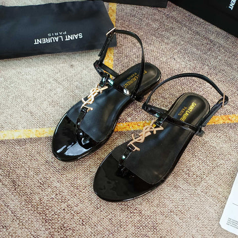 Logo-embellished leather slingback sandals