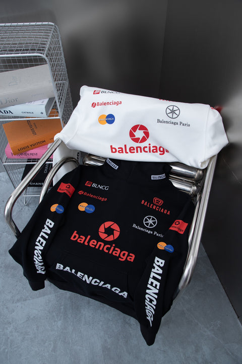 New print loose hoodie